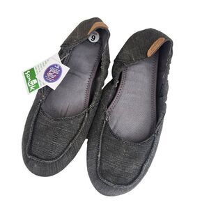 New Sanuk Elle V Eight Charcoal Gray Shoes Flats Womens Size 6